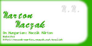 marton maczak business card