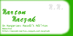 marton maczak business card